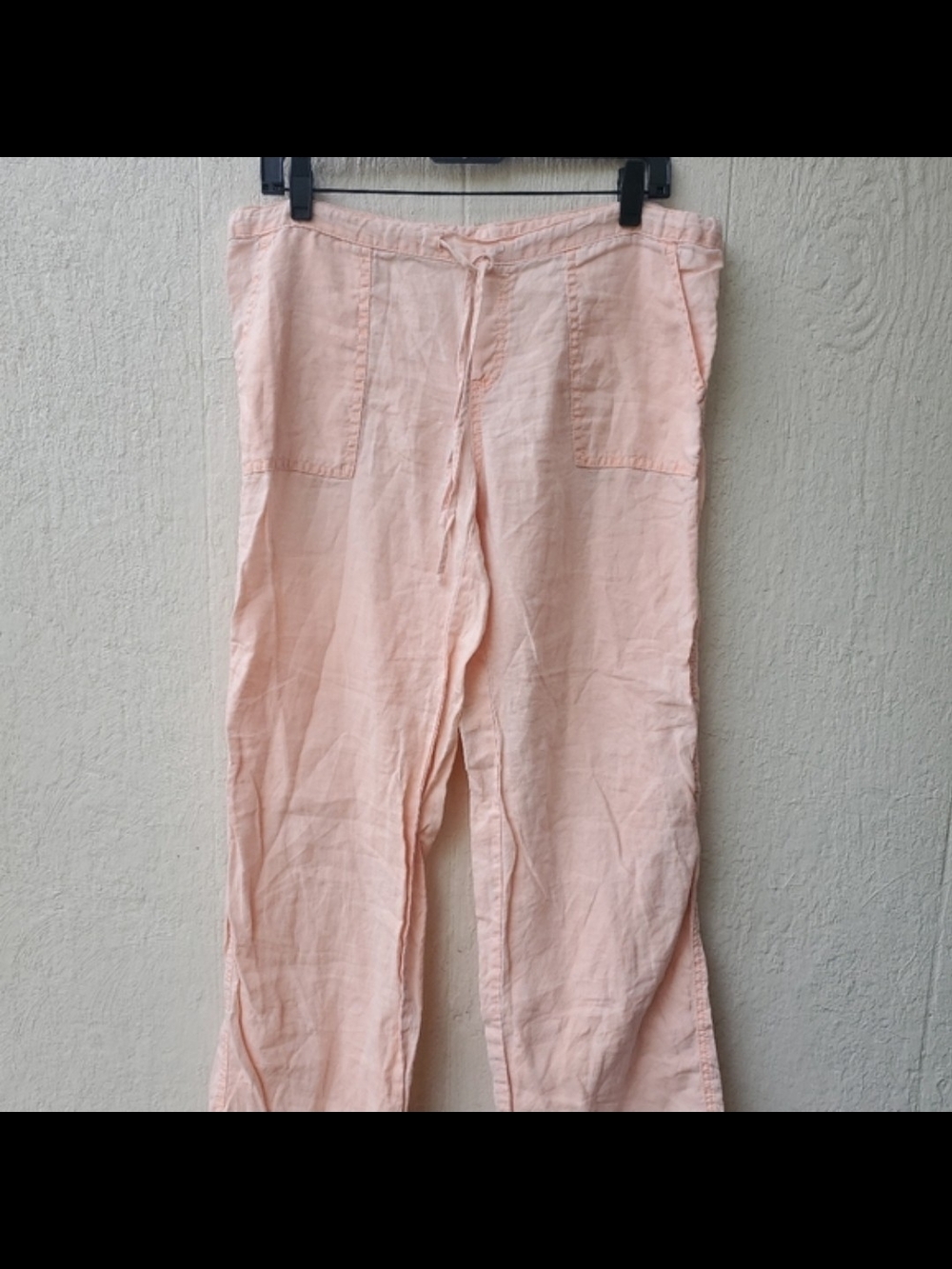 Victoria secret womens linen lounge Beach Pants Sz 6 orange Resort Wear Wide Leg